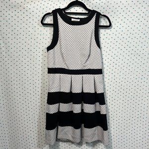 Elle Black & White Polka Dot Sleeveless Sheath Dress